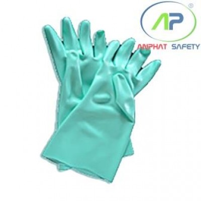 Găng tay cao su chịu dầu màu xanh ngọc size 1